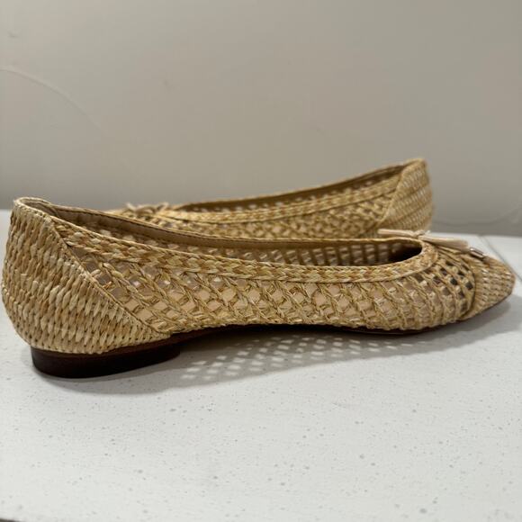 Sam Edelman Ballet Flats Women's 7.5 Woven Raffia Bow Beach Boho - Picture 9 of 16